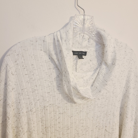 Lane Bryant | Women's White & Charcoal Gray Athleisure Cape Top (Size 14/16) - Picture 3 of 16